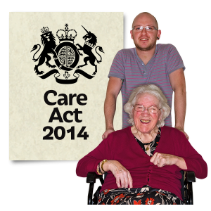 Person in a wheelchair with carer and Care Act 2014 Care Act 20