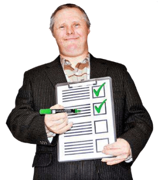 person holding up a checklist